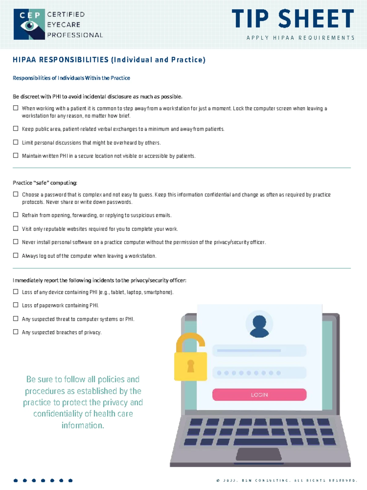 CEP 1-3 Tip Sheet: Professional Behavior for First Impressions - Studocu