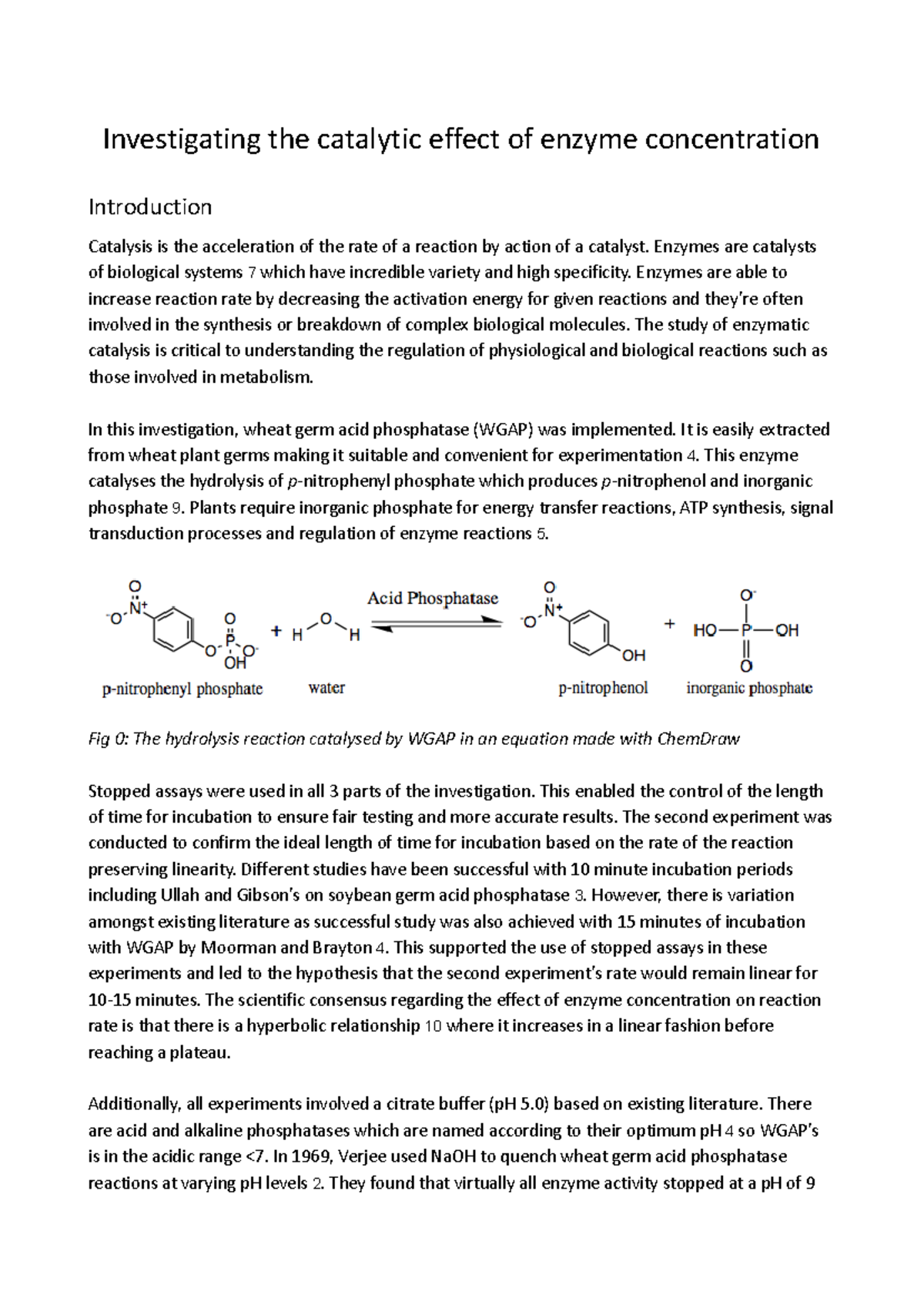 Bioc lab report - Investigating the catalytic effect of enzyme ...