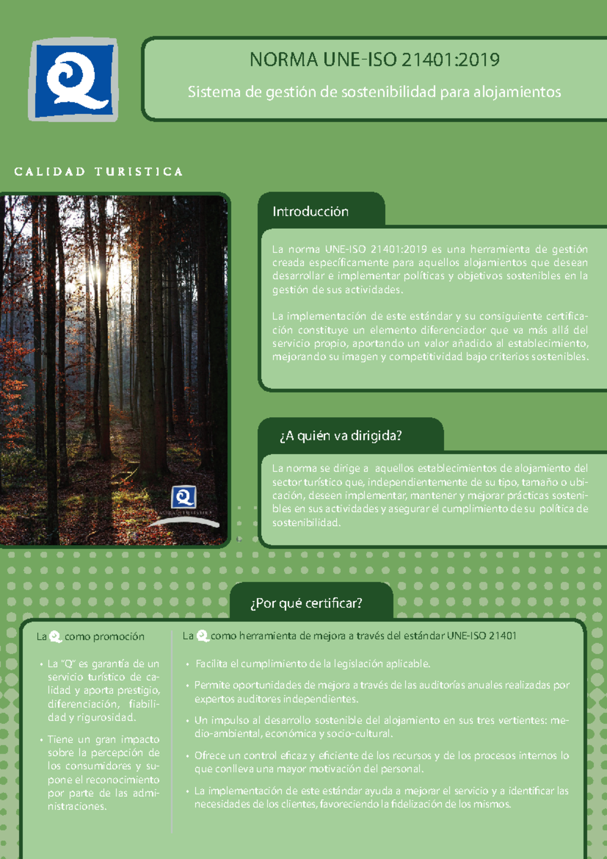Norma UNE-ISO 21401: Gestión Sostenible para Alojamientos Turísticos ...