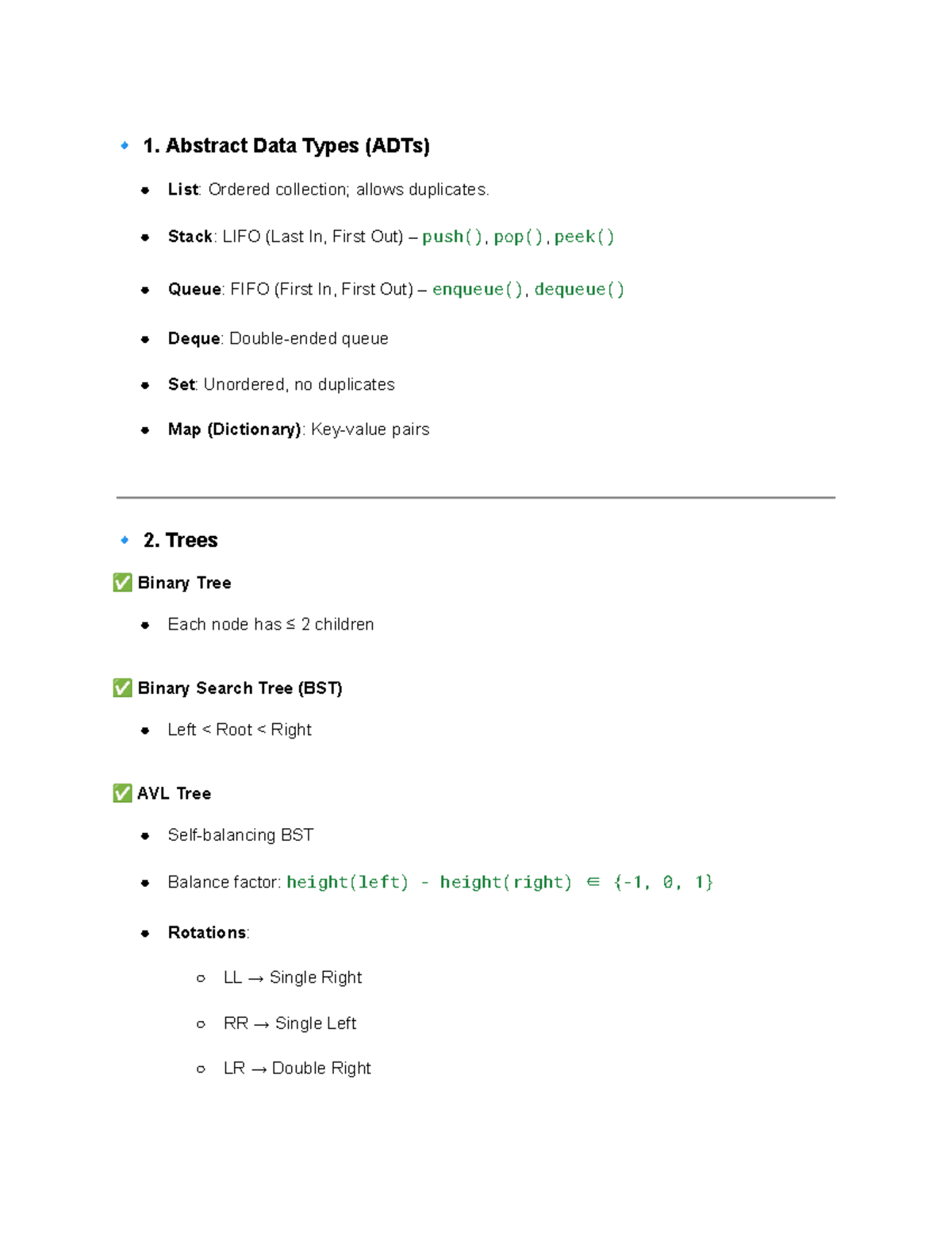 CCPS305 - Data Structures Overview: ADTs, Trees, Heaps, and More - Studocu
