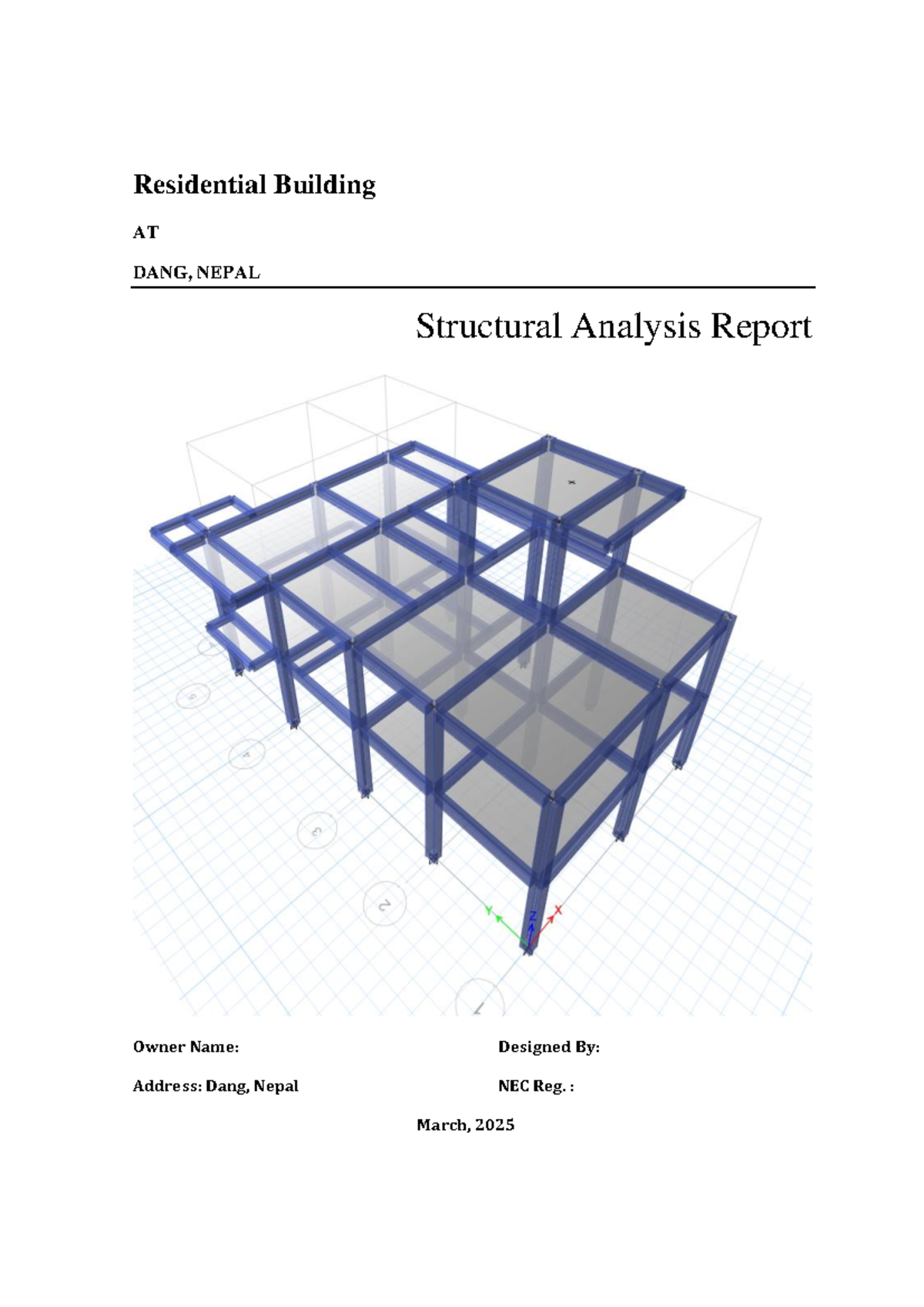 Structural Analysis Report for Residential Building (Dang, Nepal) - Studocu