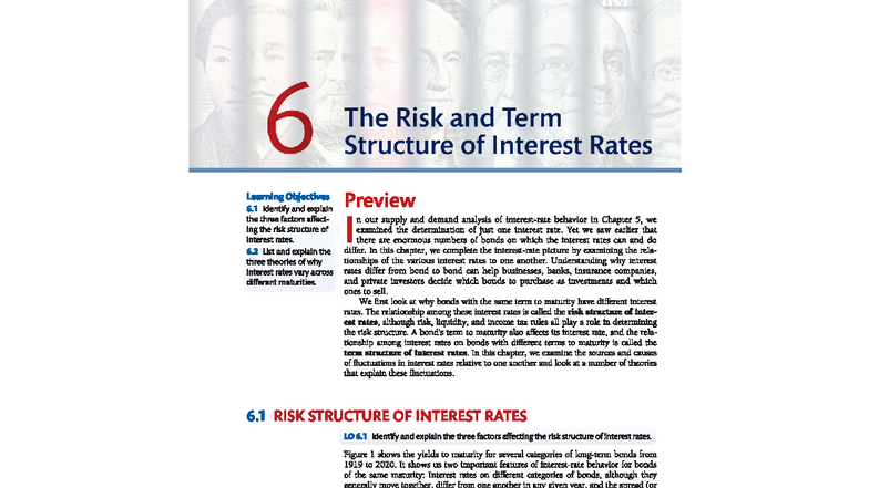 Chapter 6: The Risk and Term Structure of Interest Rates (FIN 101 ...