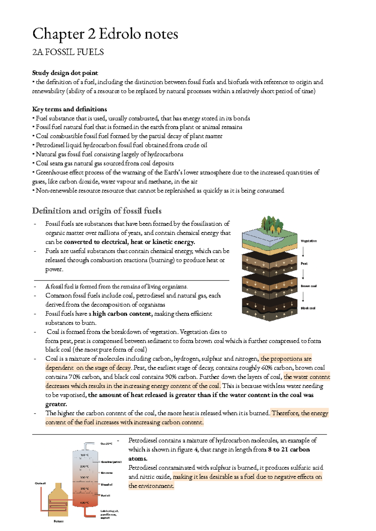 Chapter 2 Edrolo Notes: Understanding Fossil Fuels in Detail - Studocu
