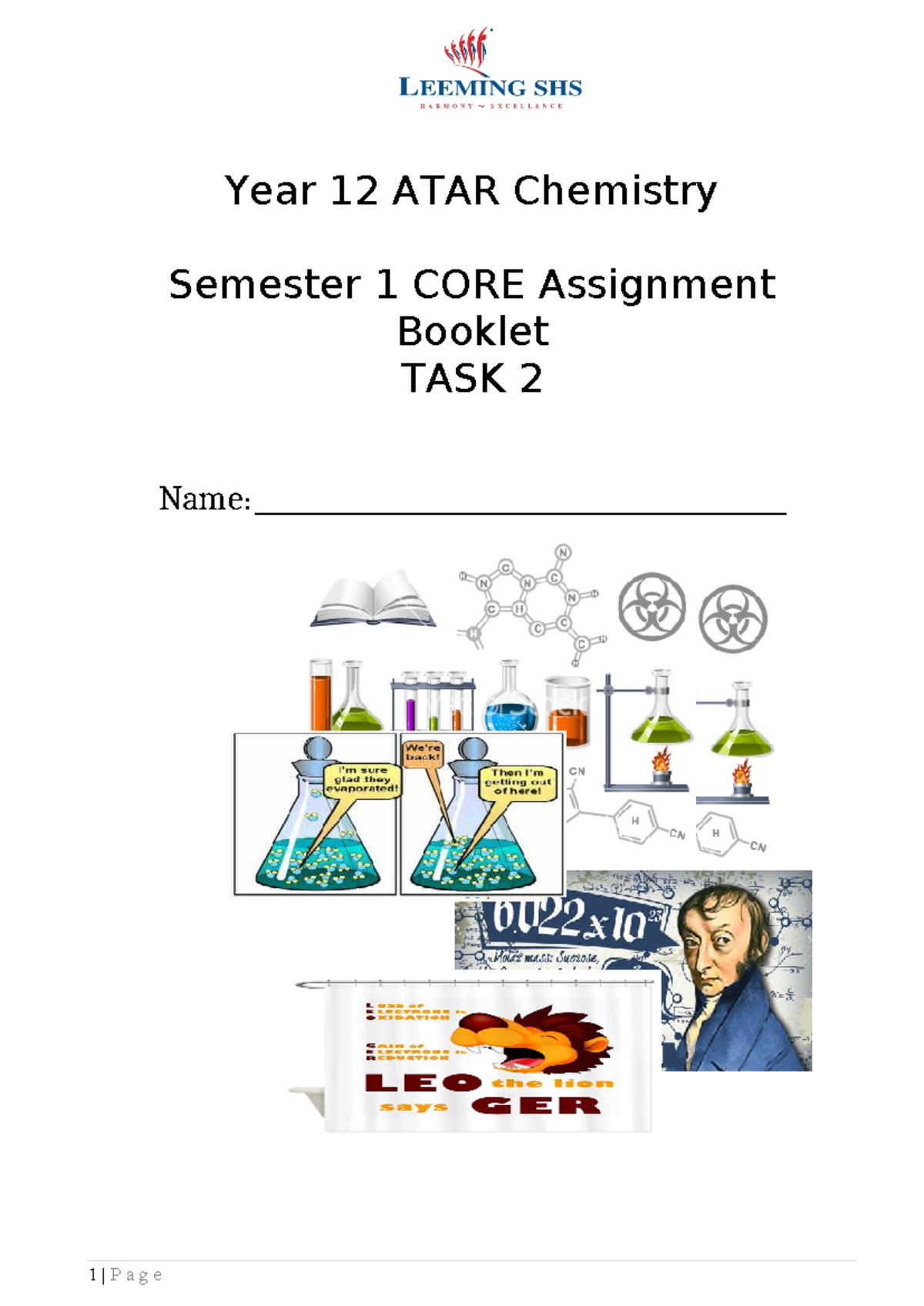 Year 12 ATAR Chemistry Semester 1 Assignment Booklet TASK 2 - Studocu