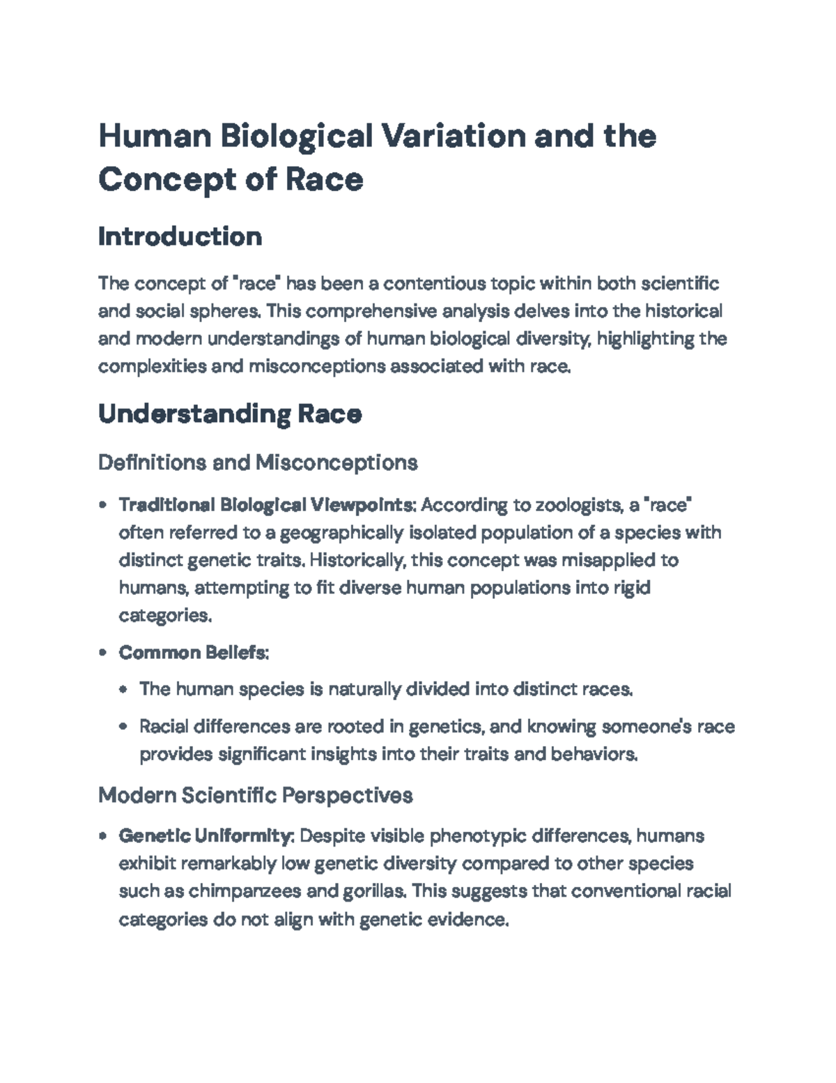 Understanding Human Biological Variation and Race: A Critical Analysis ...