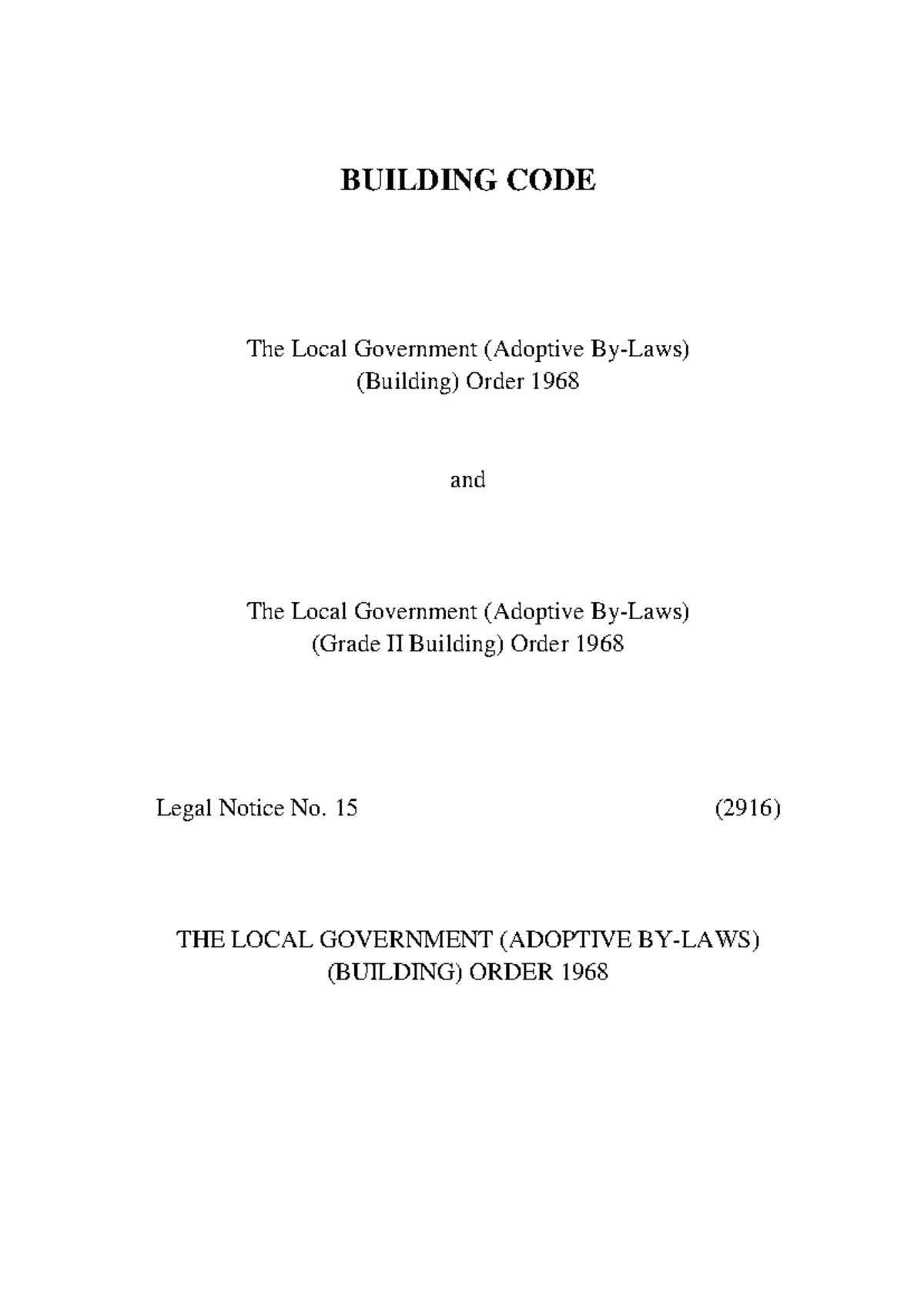 Building CODE - Practise Materials and By-Laws Overview - Studocu