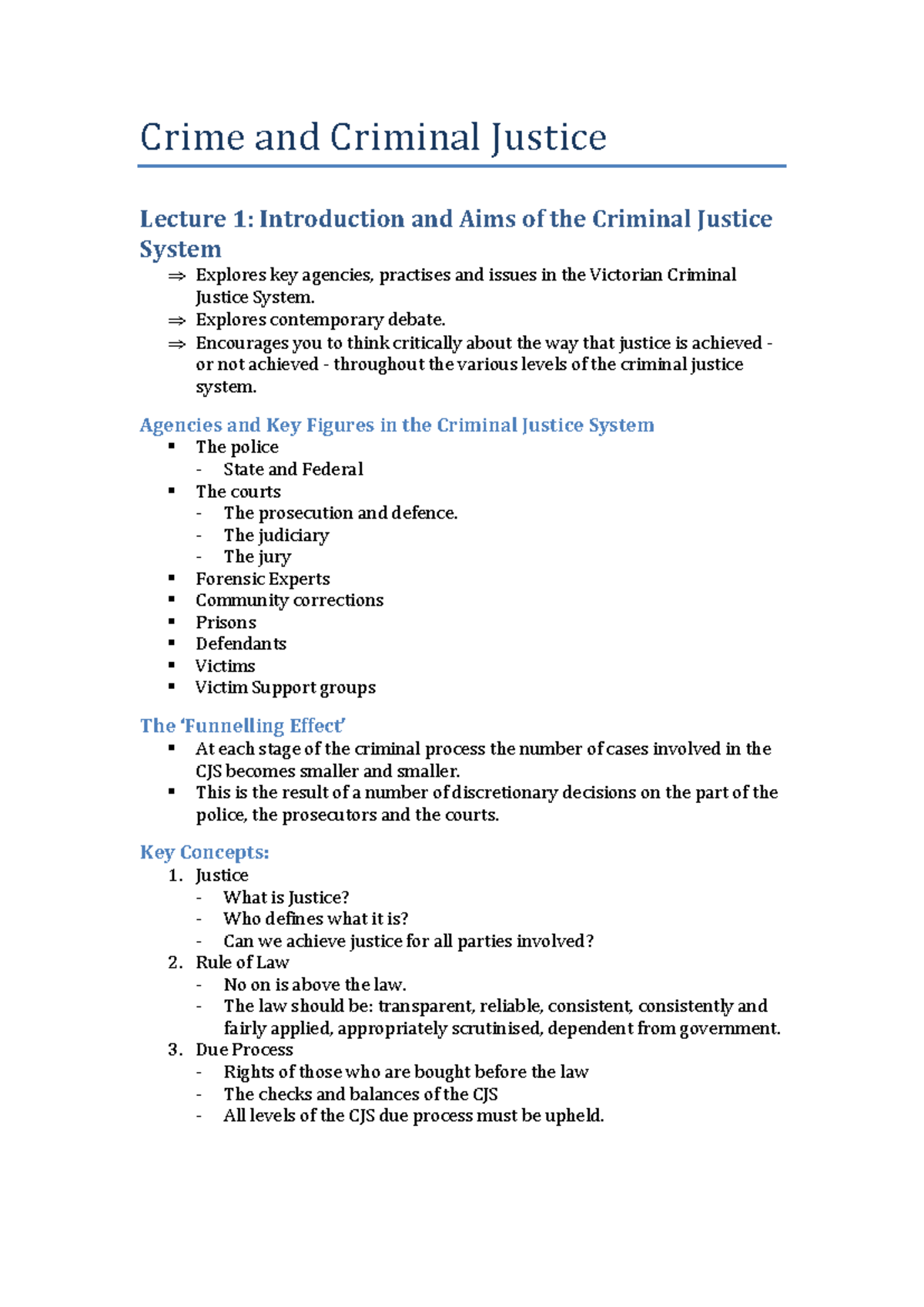 Crime and criminal justice - Crime and Criminal Justice Lecture 1 ...