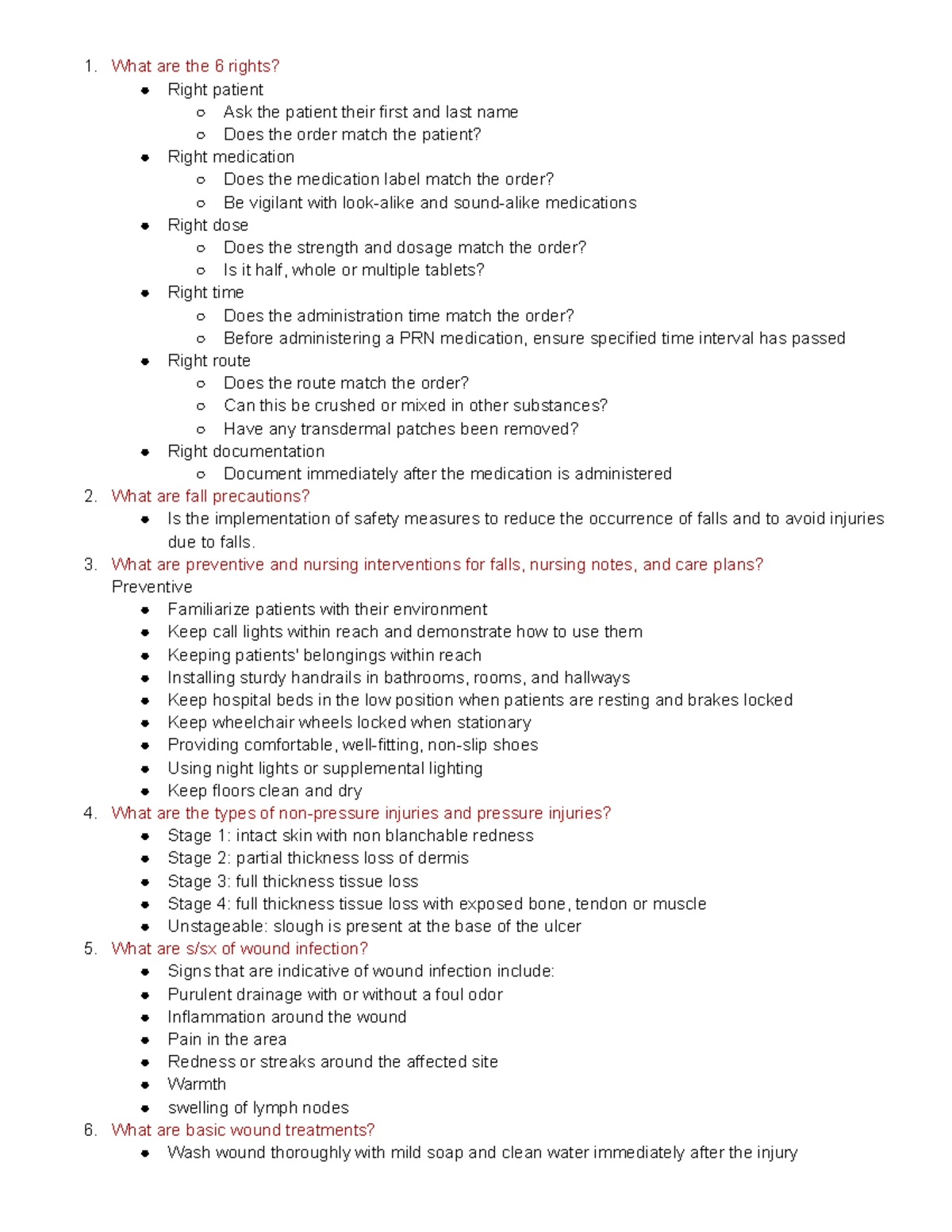 NURS 101 Final Exam Study Notes and Key Nursing Interventions - Studocu