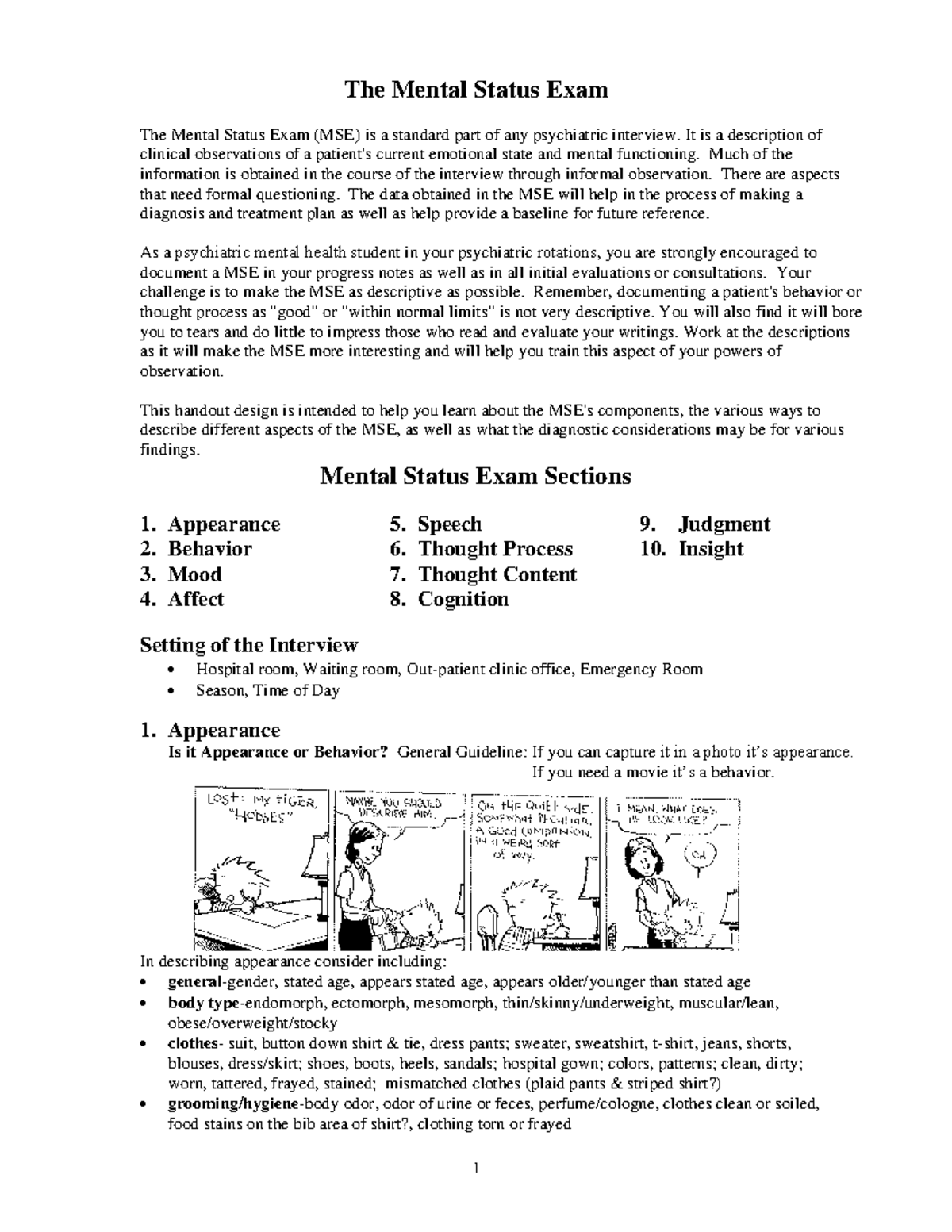 Psychiatric MSE Guide: Key Components & Observations - Studocu