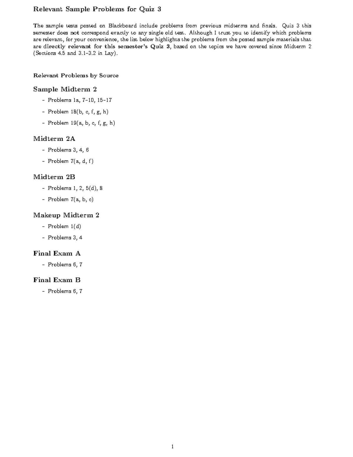 Relevant Sample Problems for Quiz 3: Chapters 3 & 4 - Studocu