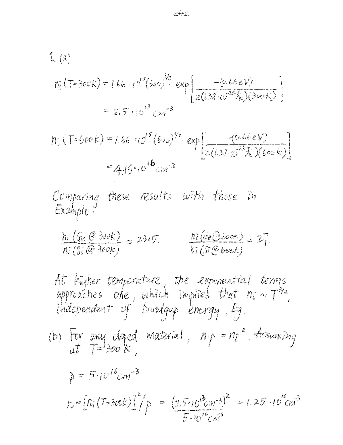 SS HW1 Solution - ZXsa - materials of semiconductor - Studocu