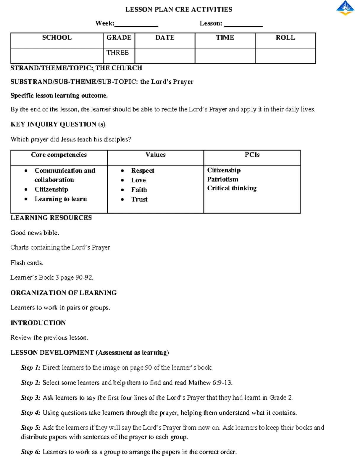 Grade 2 Health Practices: Lesson Plans on Hygiene & Nutrition - Studocu