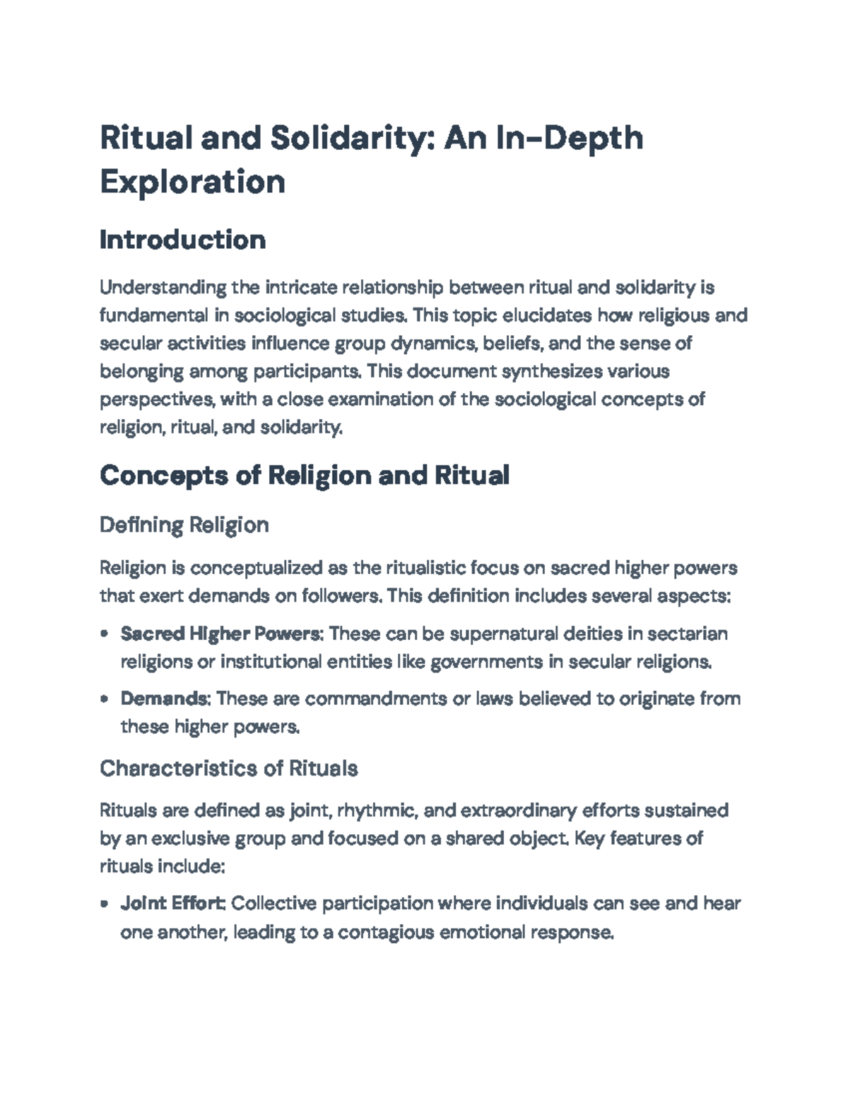 Ritual and Solidarity: A Sociological Exploration of Belonging - Ritual ...