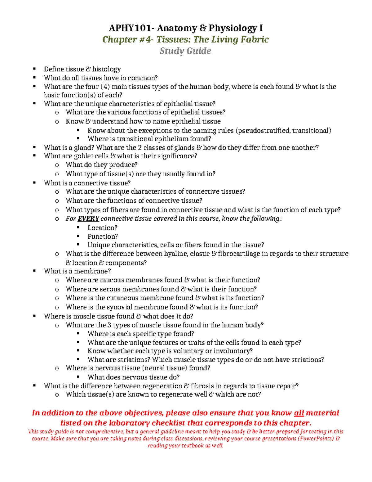 Anatomy Physiology I Chapter 1 Study Guide: The Human Body Orientation ...