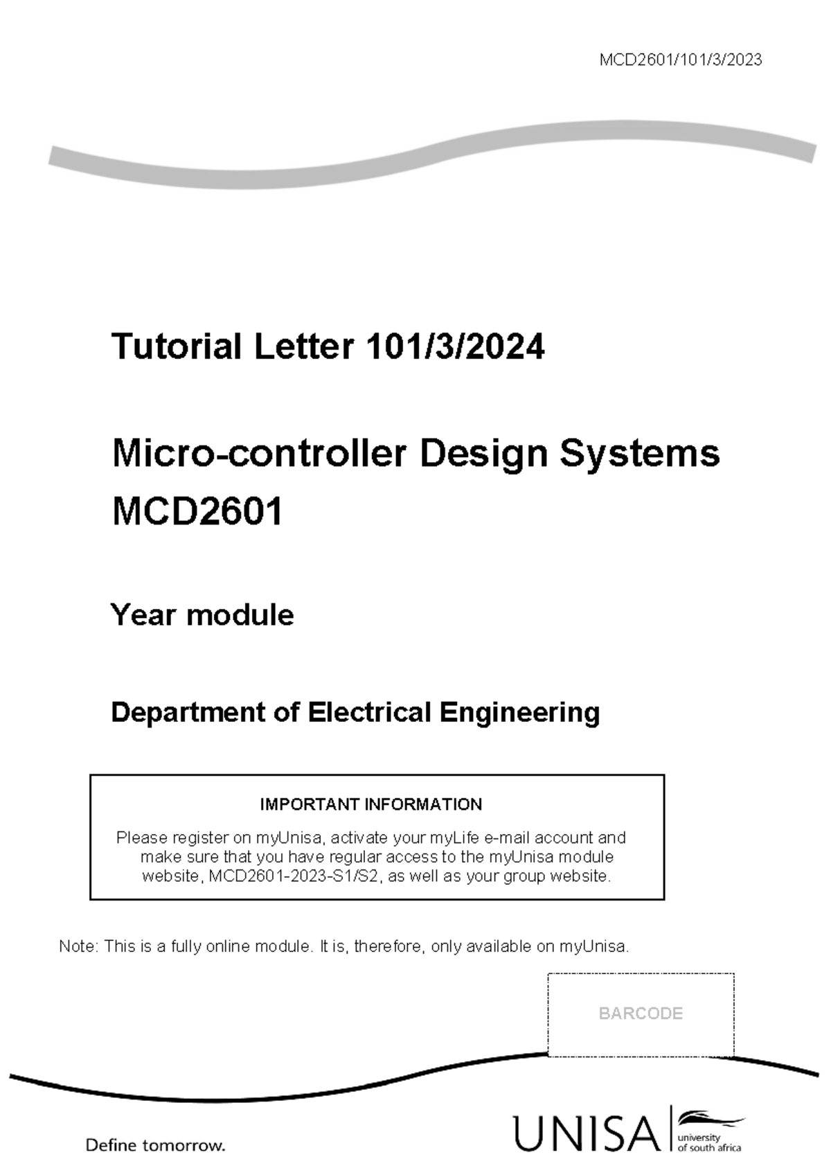 MCD 2601 | Tutorial Letter 101/3/2023: Key Instructions & Guidelines ...