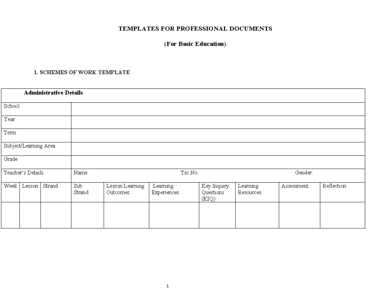 TEMPLATES FOR PROFESSIONAL DOCUMENTS (Basic Ed) - Lesson Plans & IEPs ...