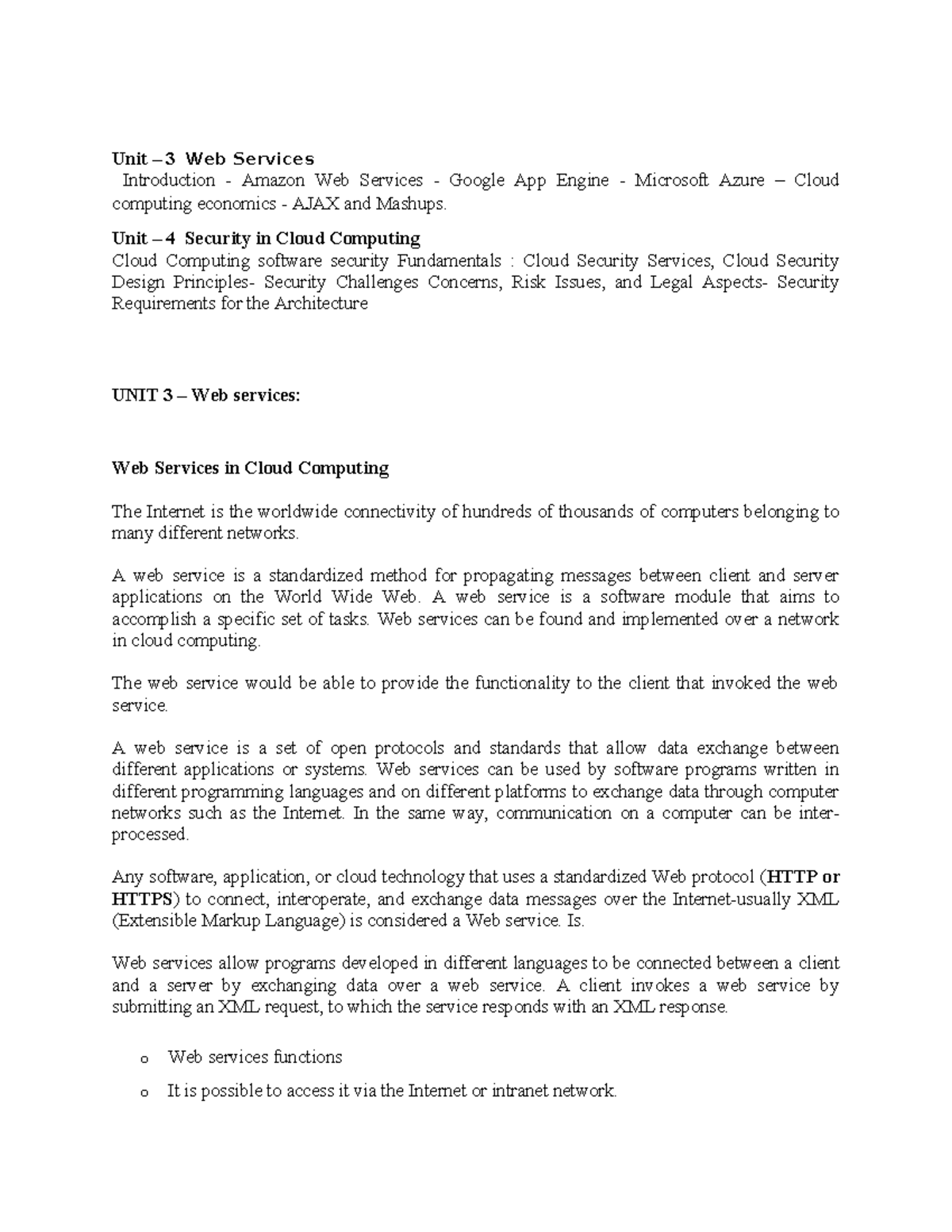 Unit - 3 Webservices Notes - Unit – 3 Web Services Introduction ...