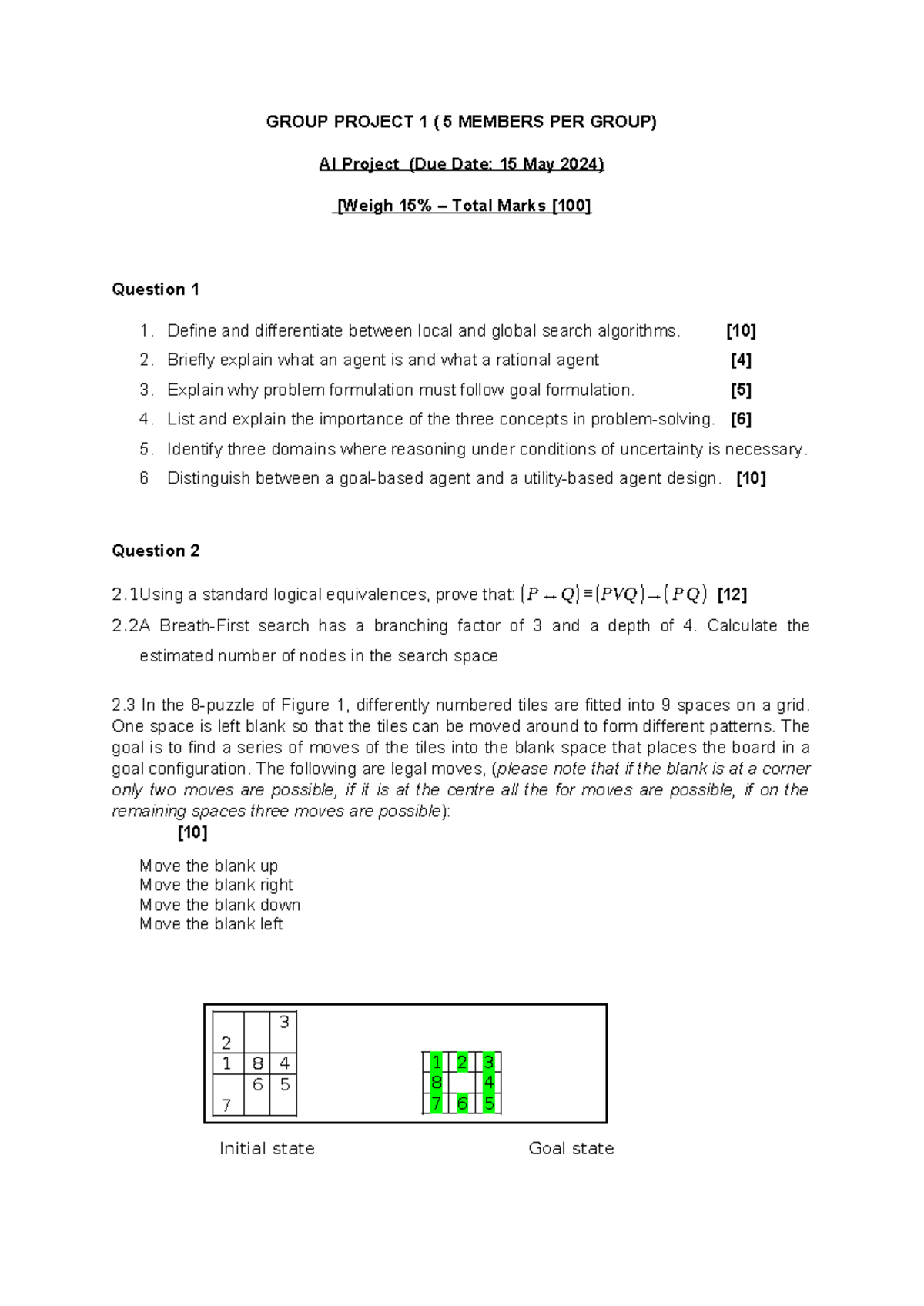AI - Group Assignment 2024: Search Algorithms & Problem Solving ...