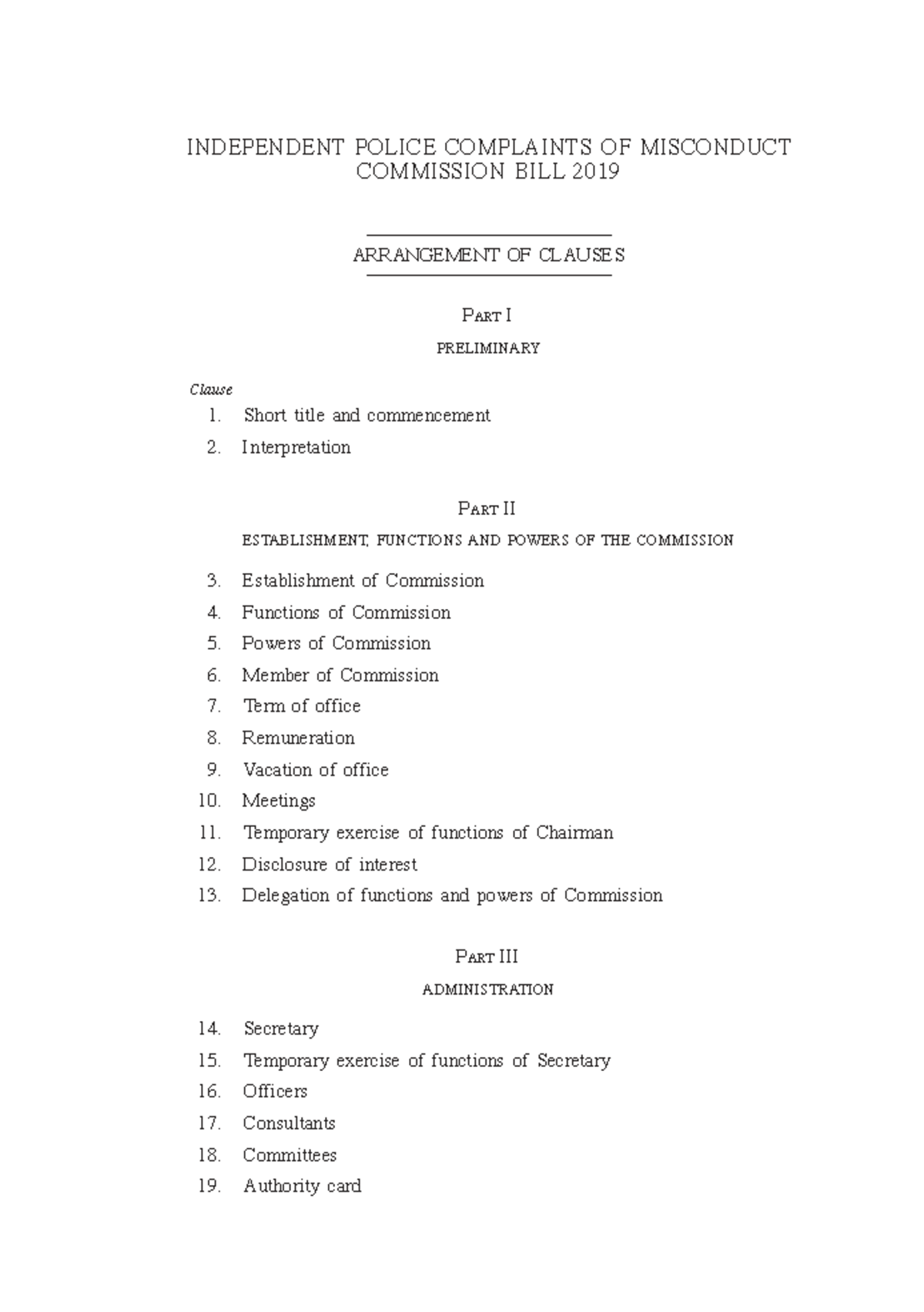 IPCMC 2019: Independent Police Complaints of Misconduct Commission Bill ...