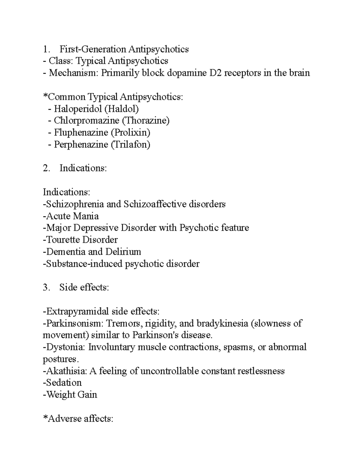 First generation antipsychotics - 1. First-Generation Antipsychotics ...