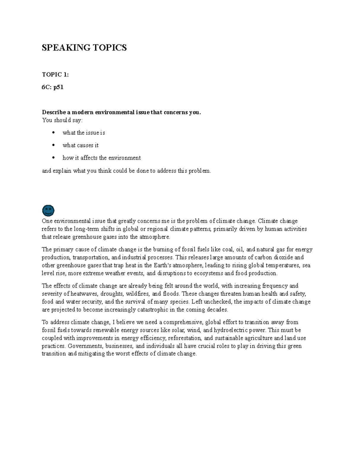 Environmental Speaking Topics - Climate Change, Pollution, and More ...