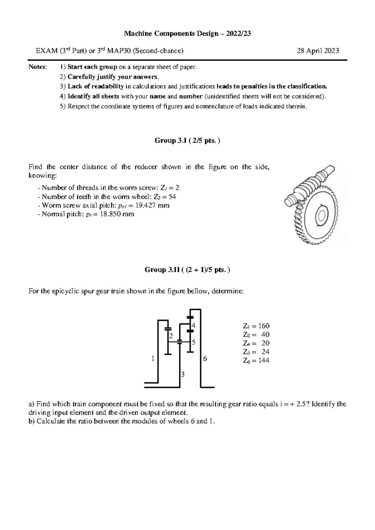 Machine Components Design Exam MAP30 - 3rd Part Notes (2023) - Studocu