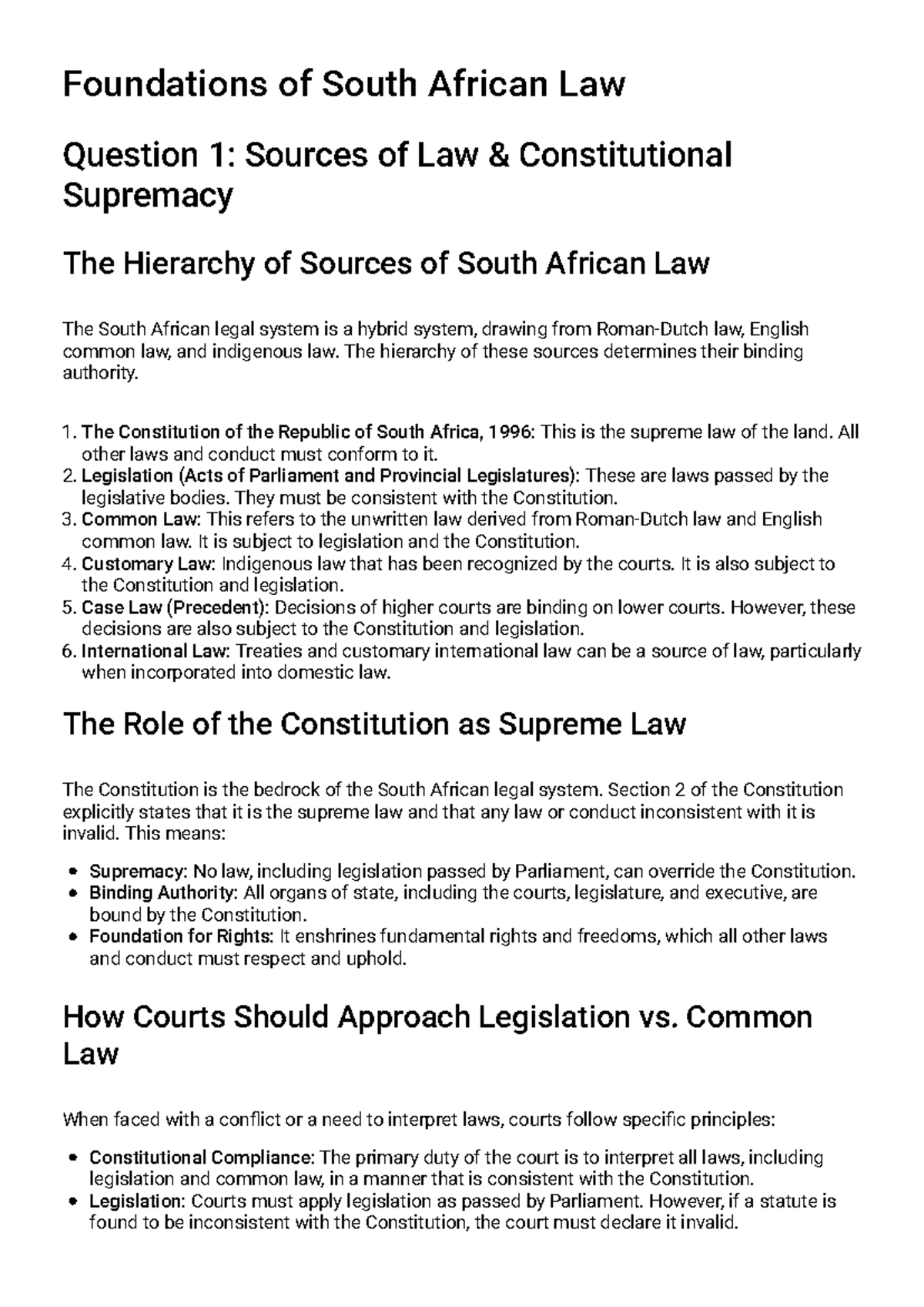 South African Legal Principles (LAW 101) - Comprehensive Study Guide ...