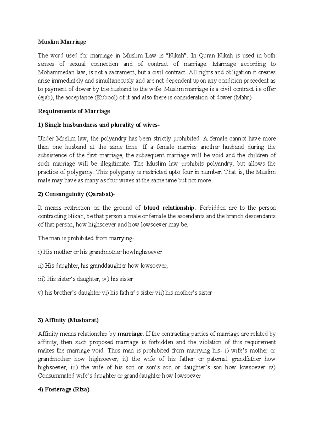 Muslim Marriage Laws: Understanding Nikah and Talaq (LAW 101) - Studocu