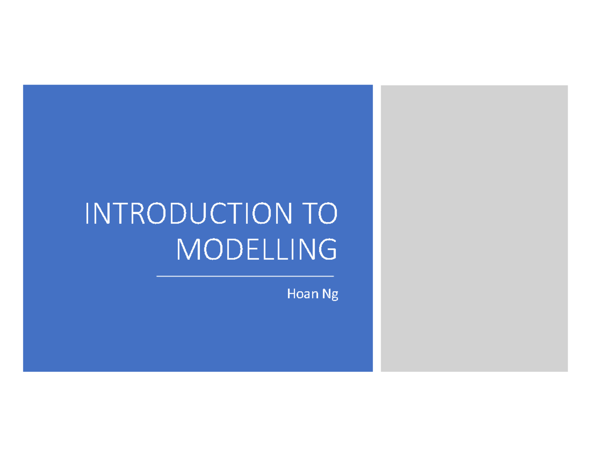 MM01 - Introduction to Modelling: Concepts and Techniques - Studocu