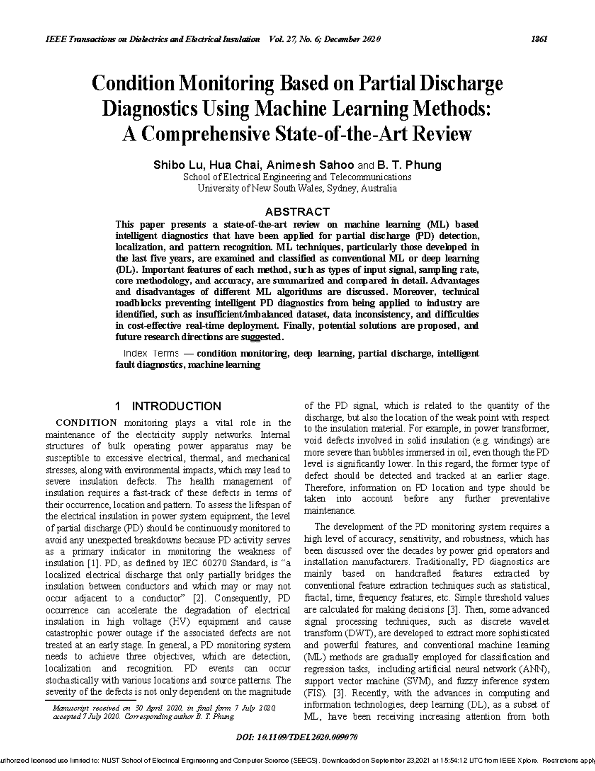 Condition Monitoring Based on Partial Discharge Diagnostics Using ...