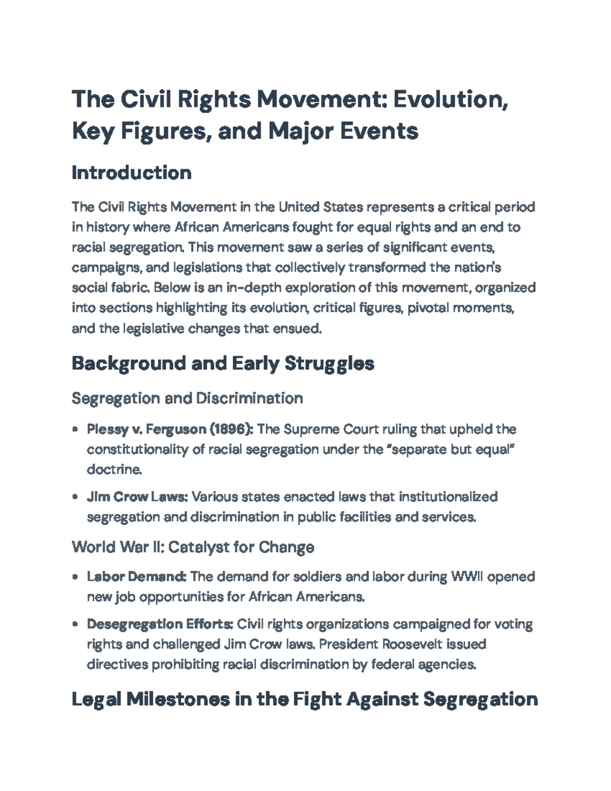 Civil Rights Movement Overview: Key Figures, Events, and Legislation ...