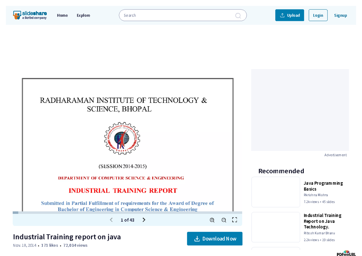 Industrial Training Report on Java Programming - 0132CS - Studocu