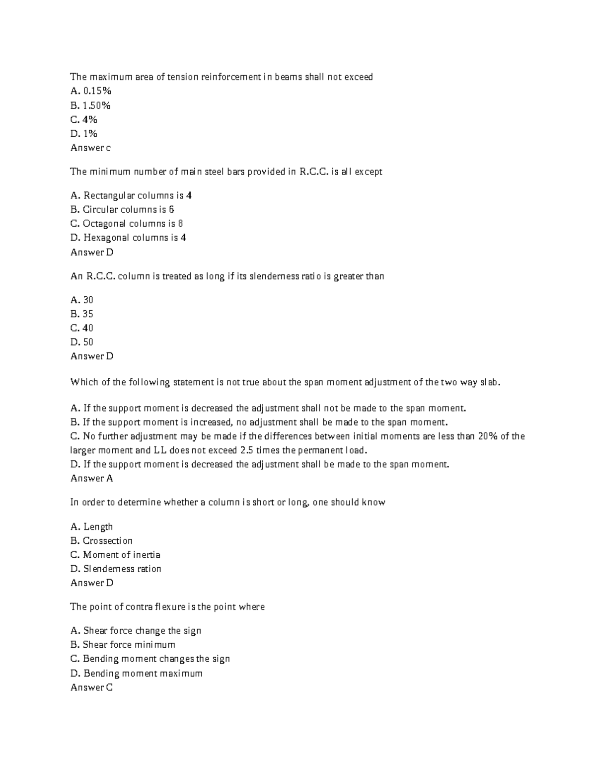 RCC-Model-Exam-Cotm: Key Concepts and Answers for Reinforced Concrete ...