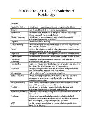 Chapter 1 The Evolution of Psychology - Chapter 1 - The Evolution of ...