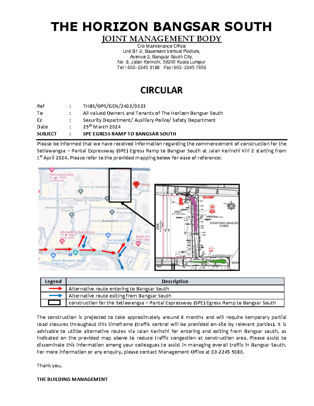 THBS OPS GEN 2403 0033 SPE Egress Ramp Construction Notice - Studocu