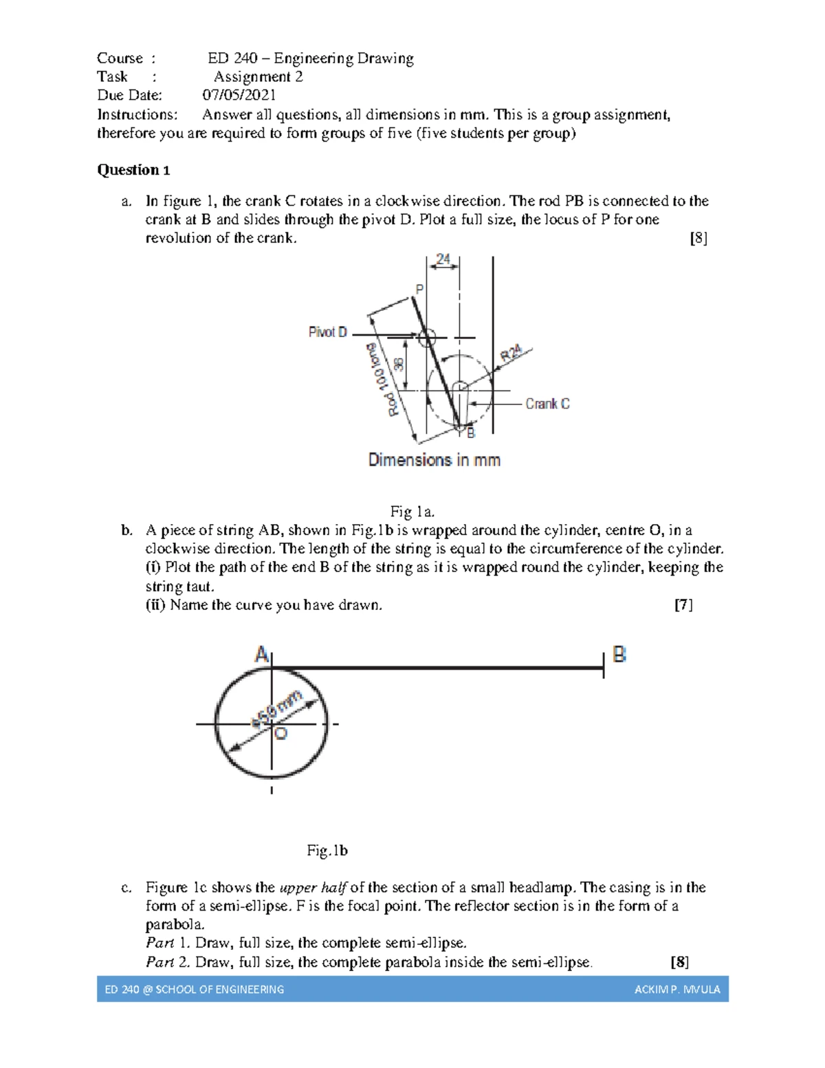ED 111 TEST ONE - Engineering Drawing Guidelines and Instructions - Studocu