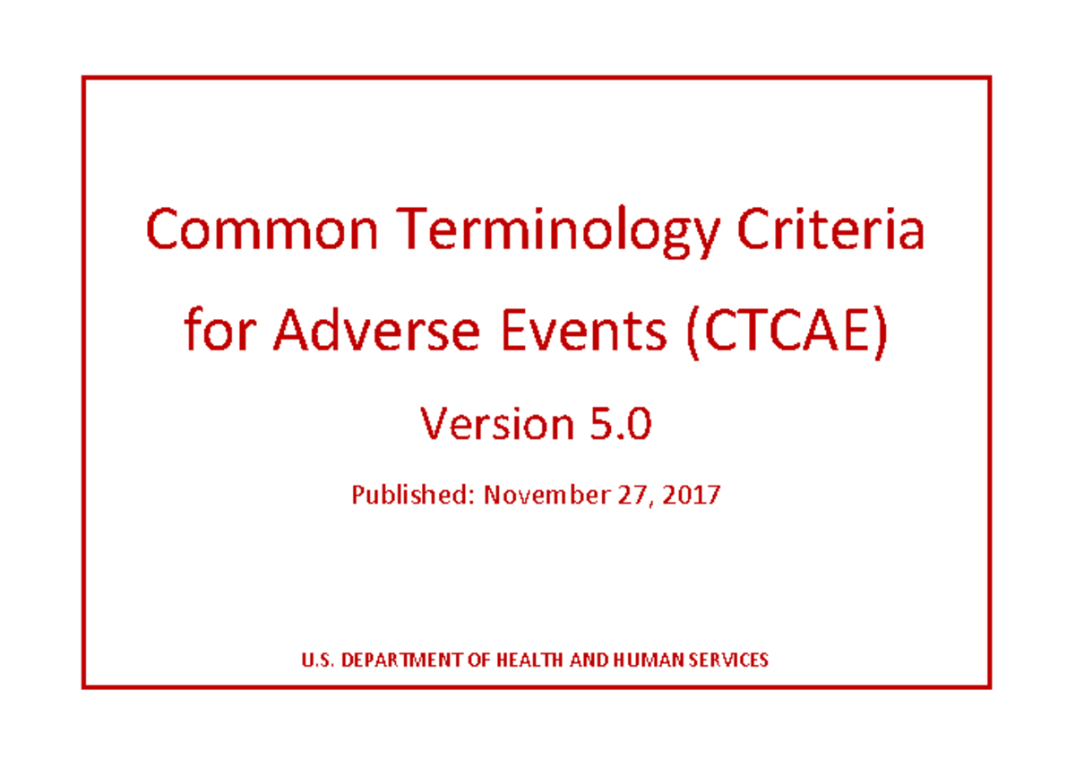 CTCAE v5 Quick Reference Guide for Adverse Event Reporting - Studocu