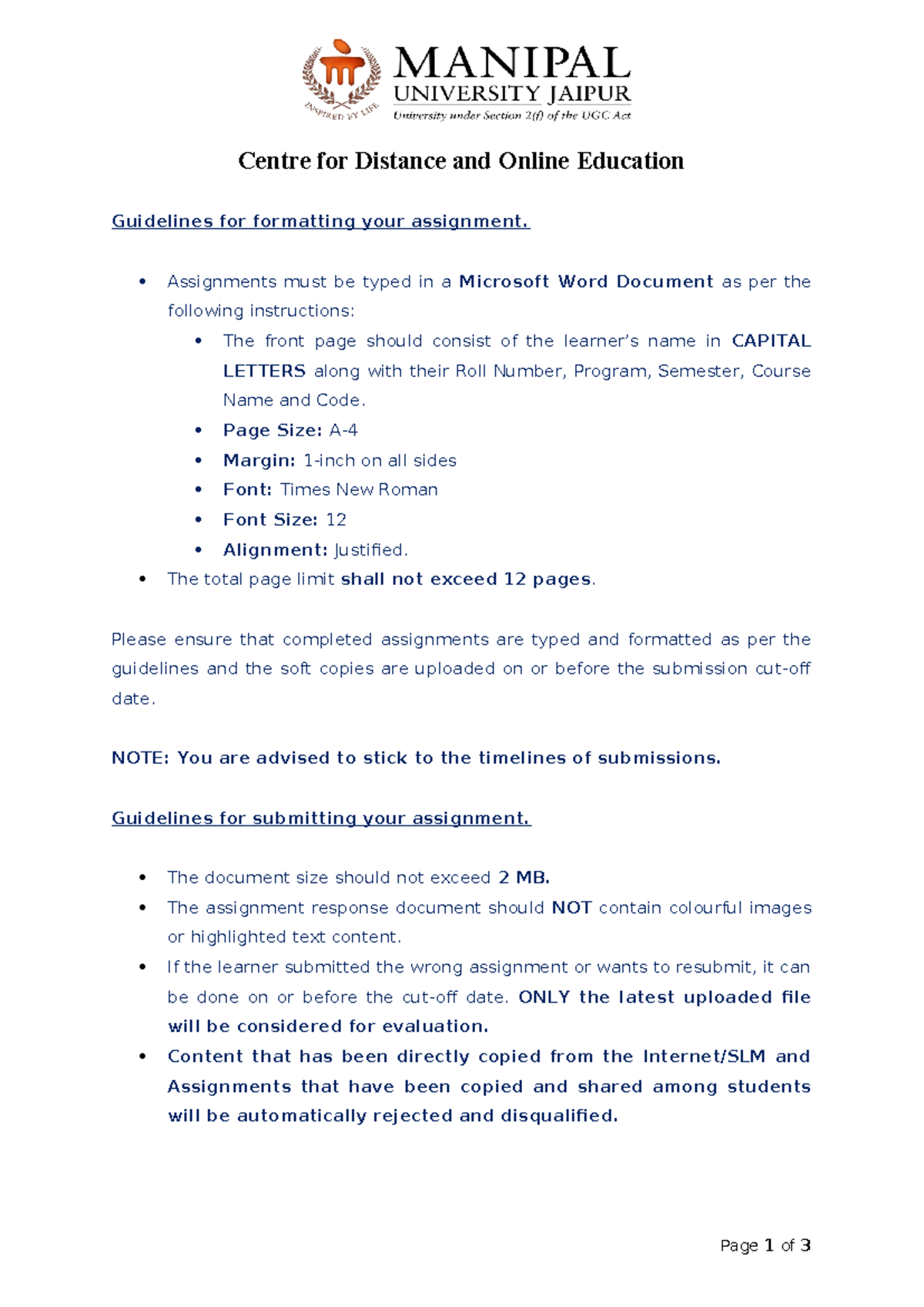 HRM 101 Assignment Formatting and Submission Guidelines - Studocu