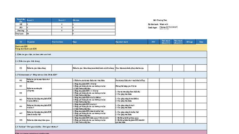 KPI List Test Results Round 1 & Round 2 - OS: Windows 10 - Studocu