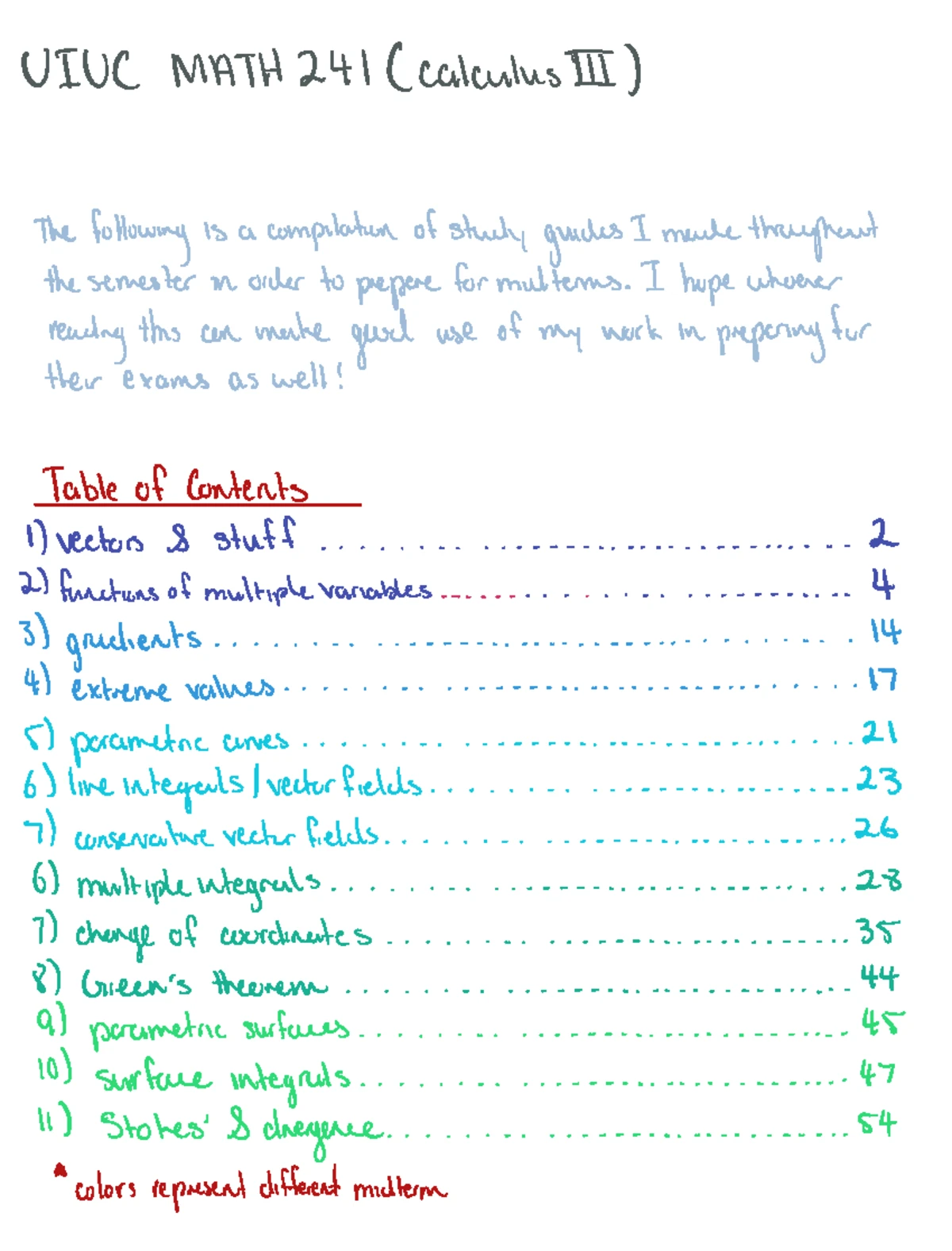Math 241 Final Examination Review Sheet for April 2024 - Studocu