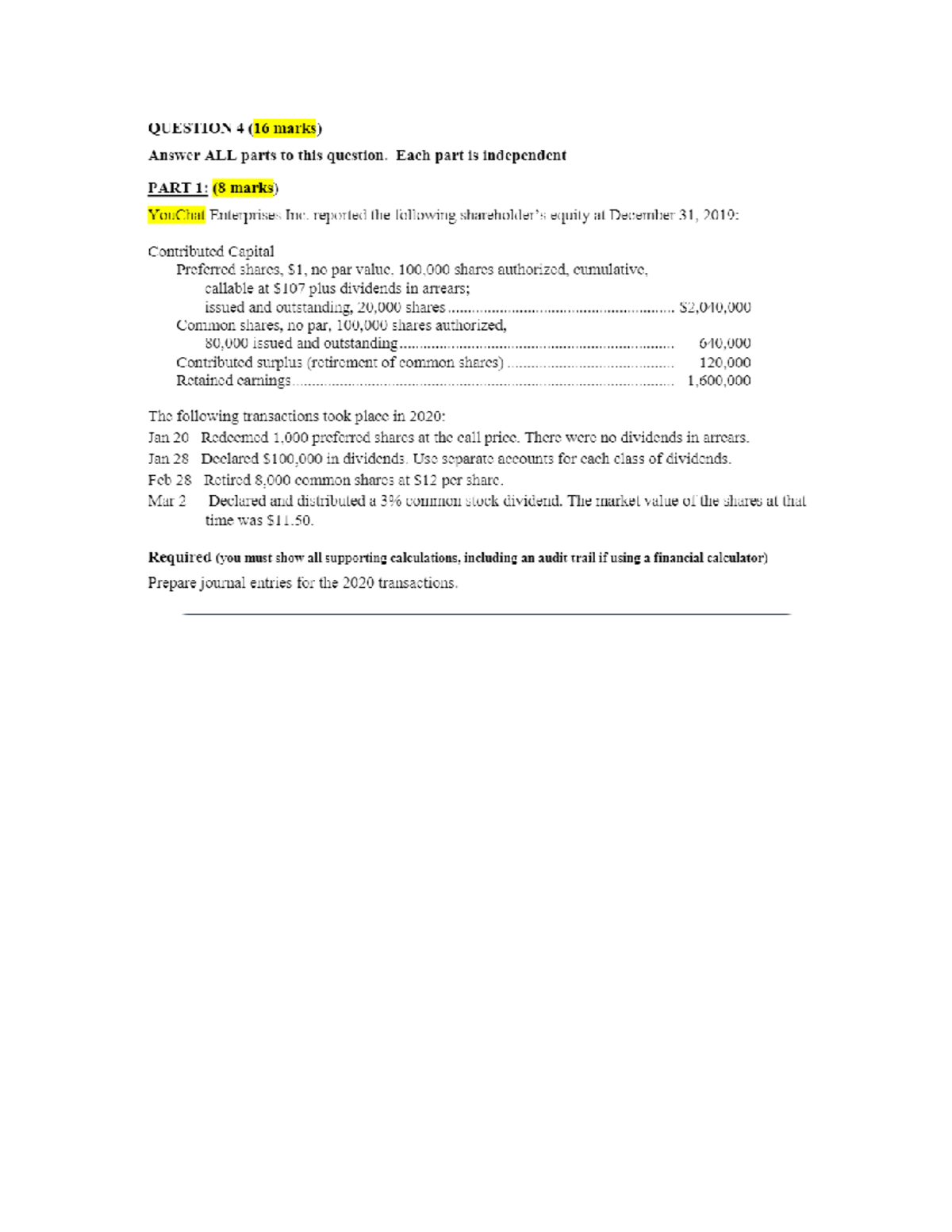 Acc Midterm 2 practice - Past exam Bonds questions - ADM3340 - Studocu