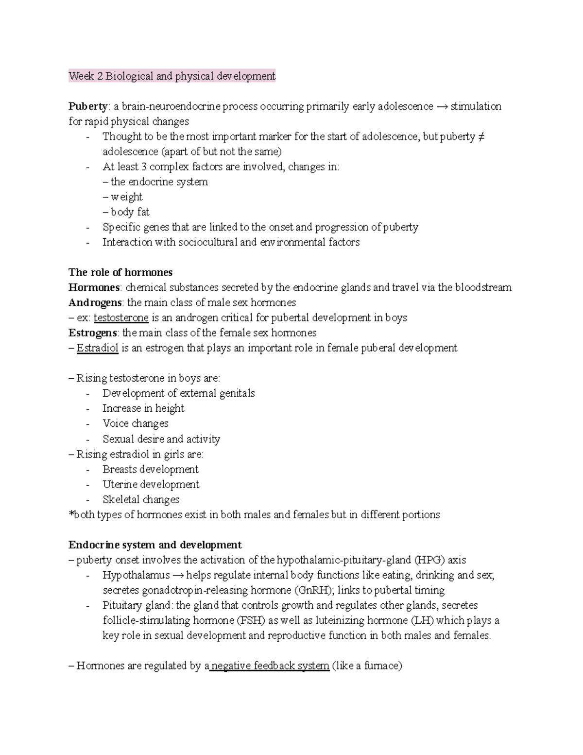 PSYC 101: Week 2 - Biological & Physical Development in Adolescence ...