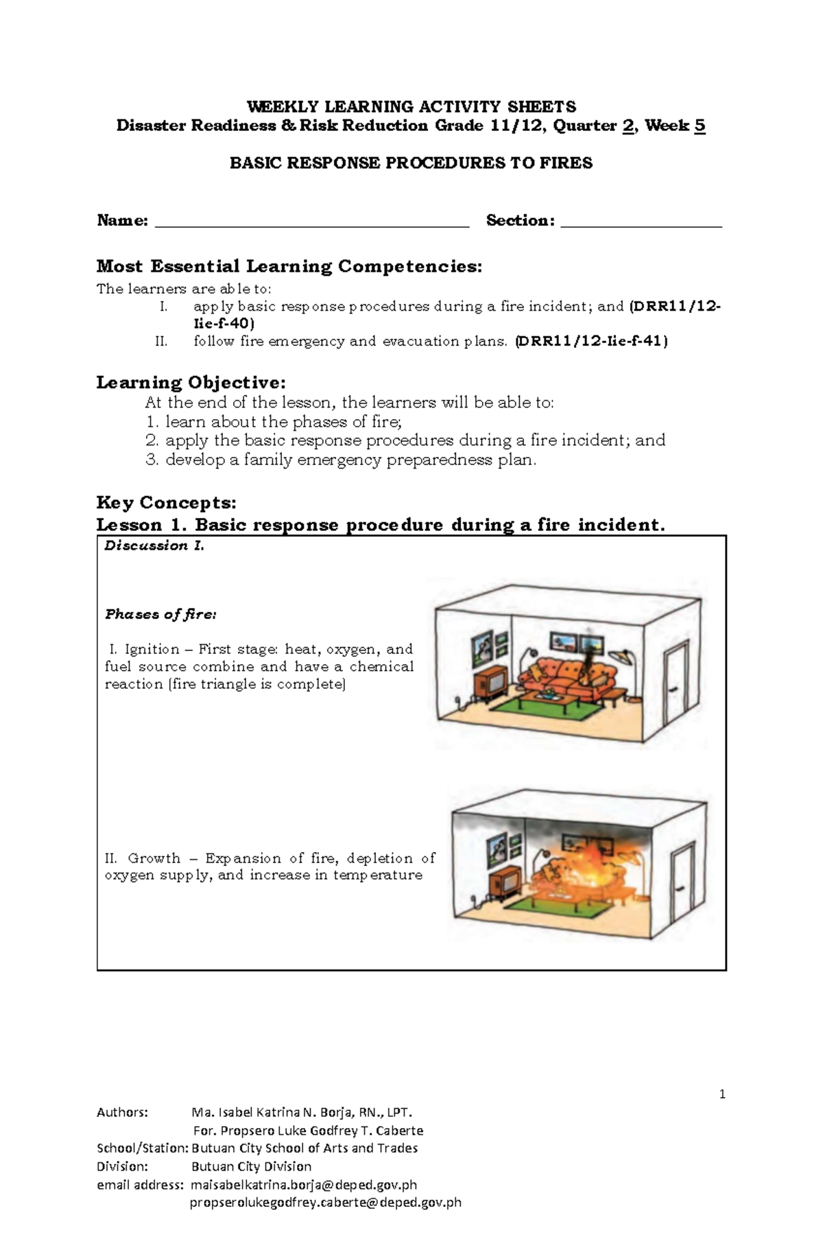 Disaster Readiness & Risk Reduction Grade 11/12: Week 5 Activity Guide ...