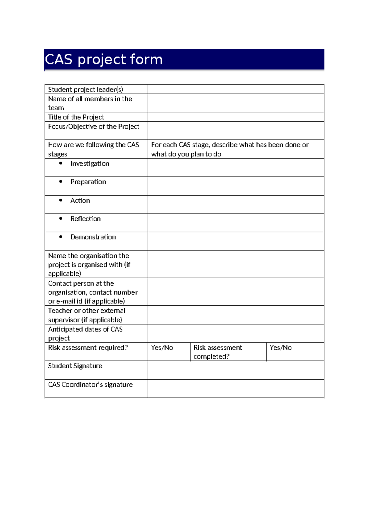 CAS project form 2024-26 - CAS project form Student project leader(s ...