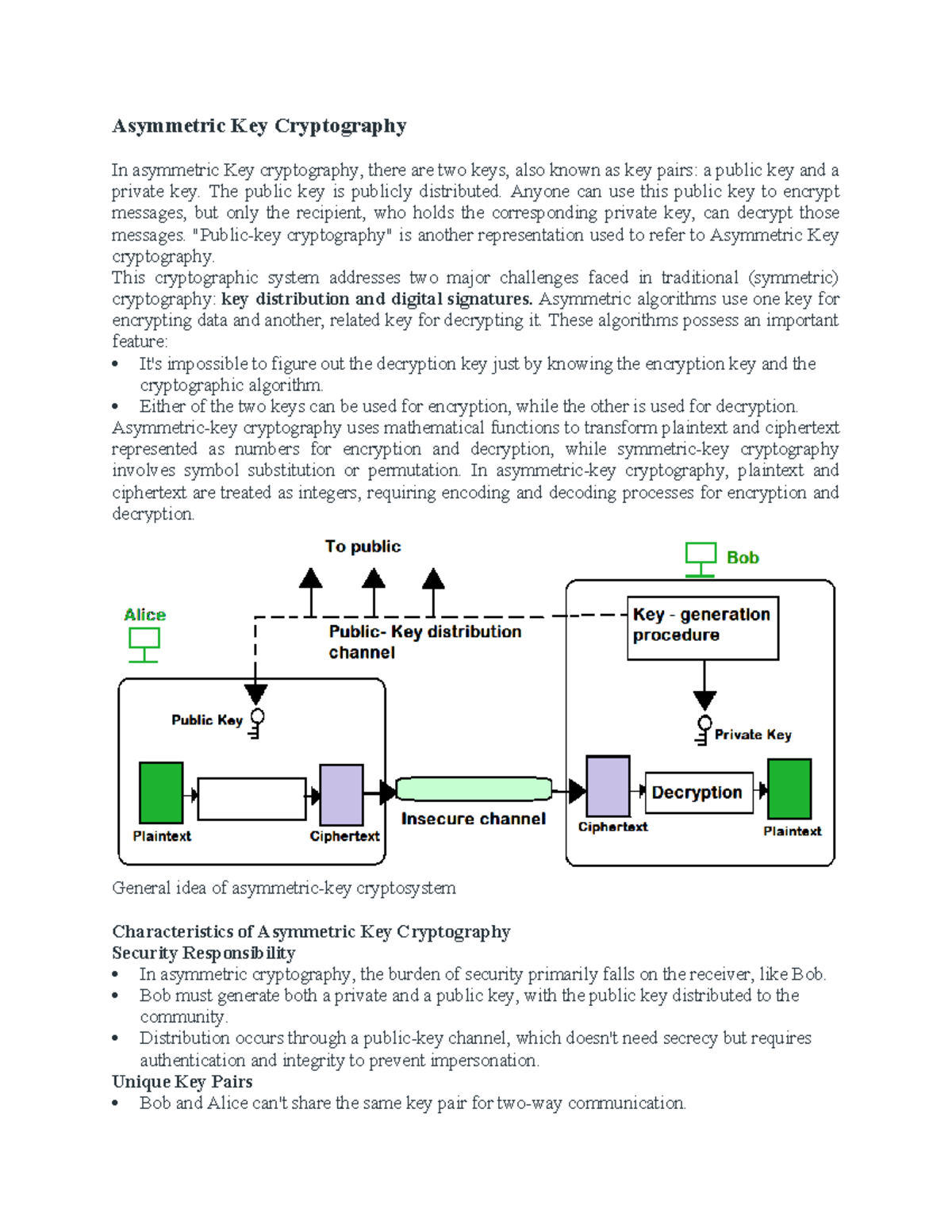 Unit-2: Asymmetric Key Cryptography Overview and Applications - Studocu