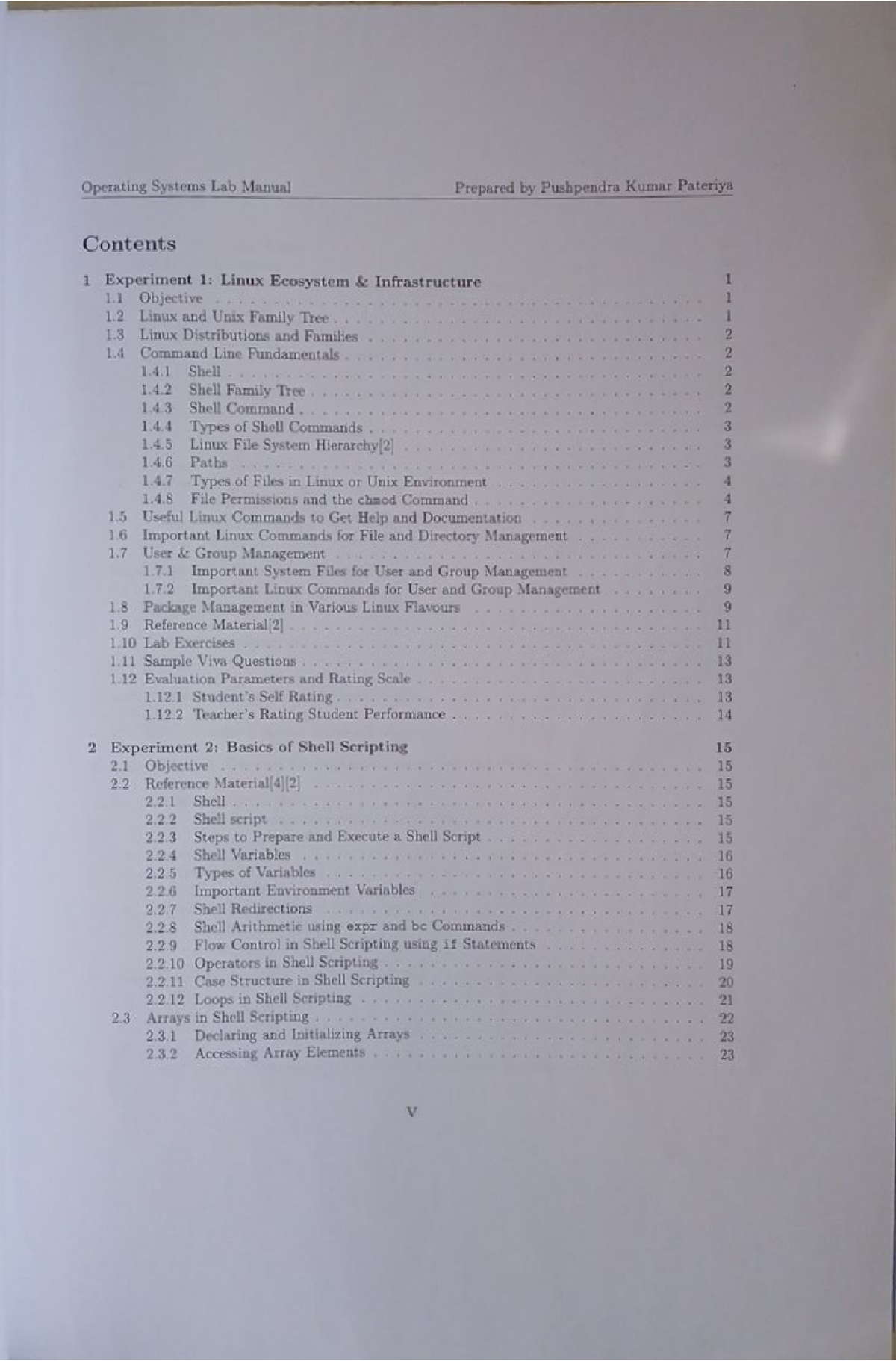 Operating Systems Lab Manual: Linux Basics and Shell Scripting - Studocu