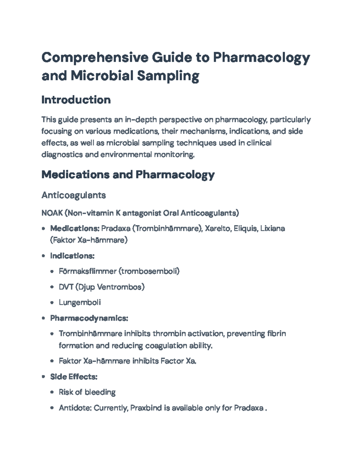 Pharmacology and Microbial Sampling Guide: Medications & Techniques ...