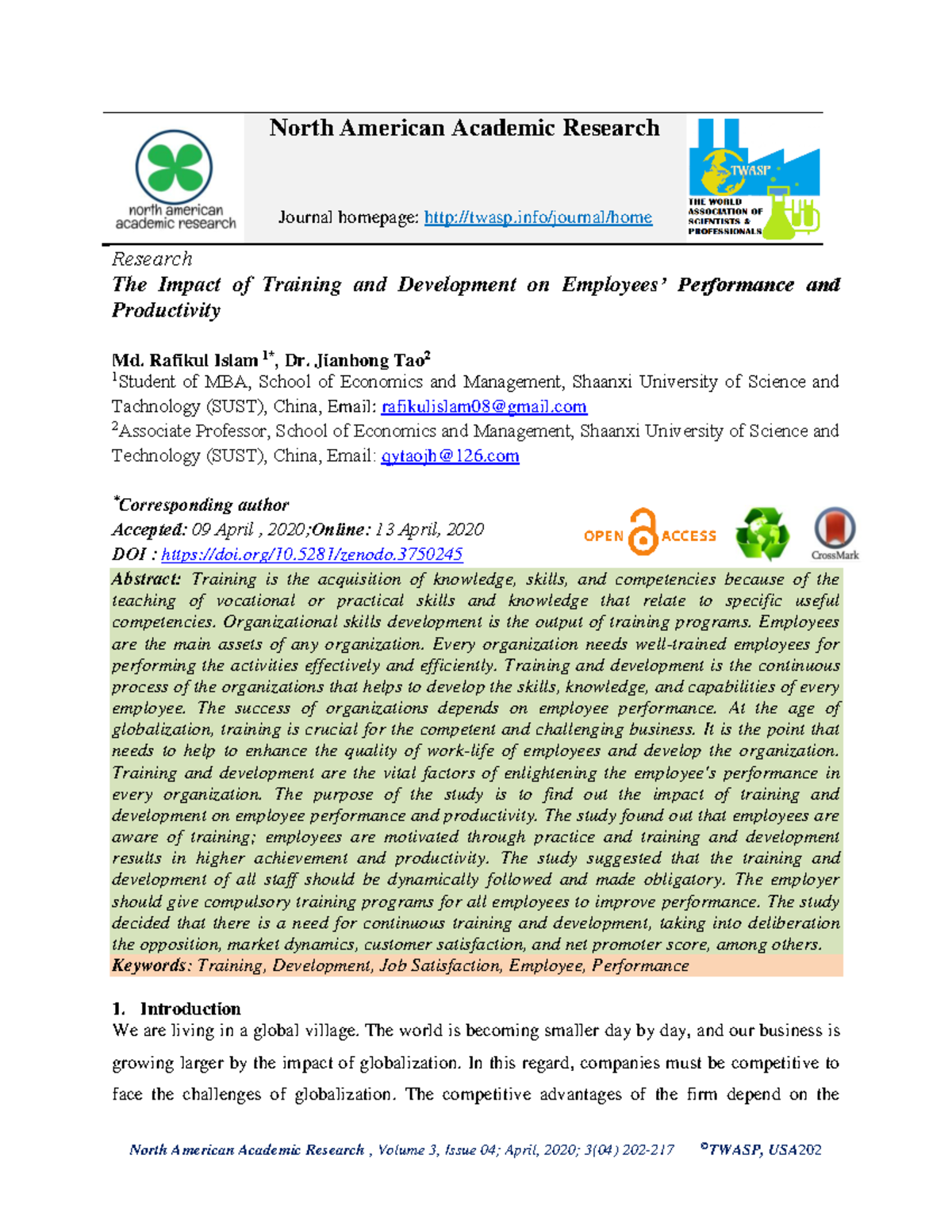 The Impact of Training and Development on Employee Performance (MBA ...