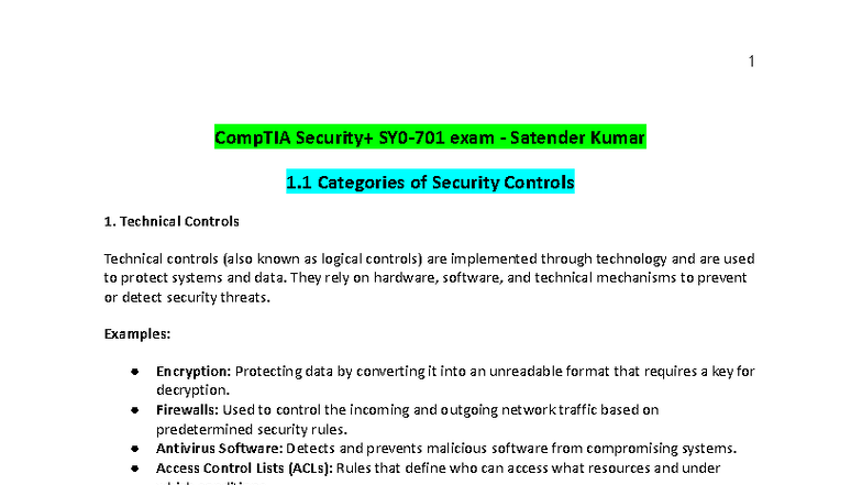 Chapter 1: CompTIA Security+ SY0-701 Exam Study Notes by Satender Kumar ...