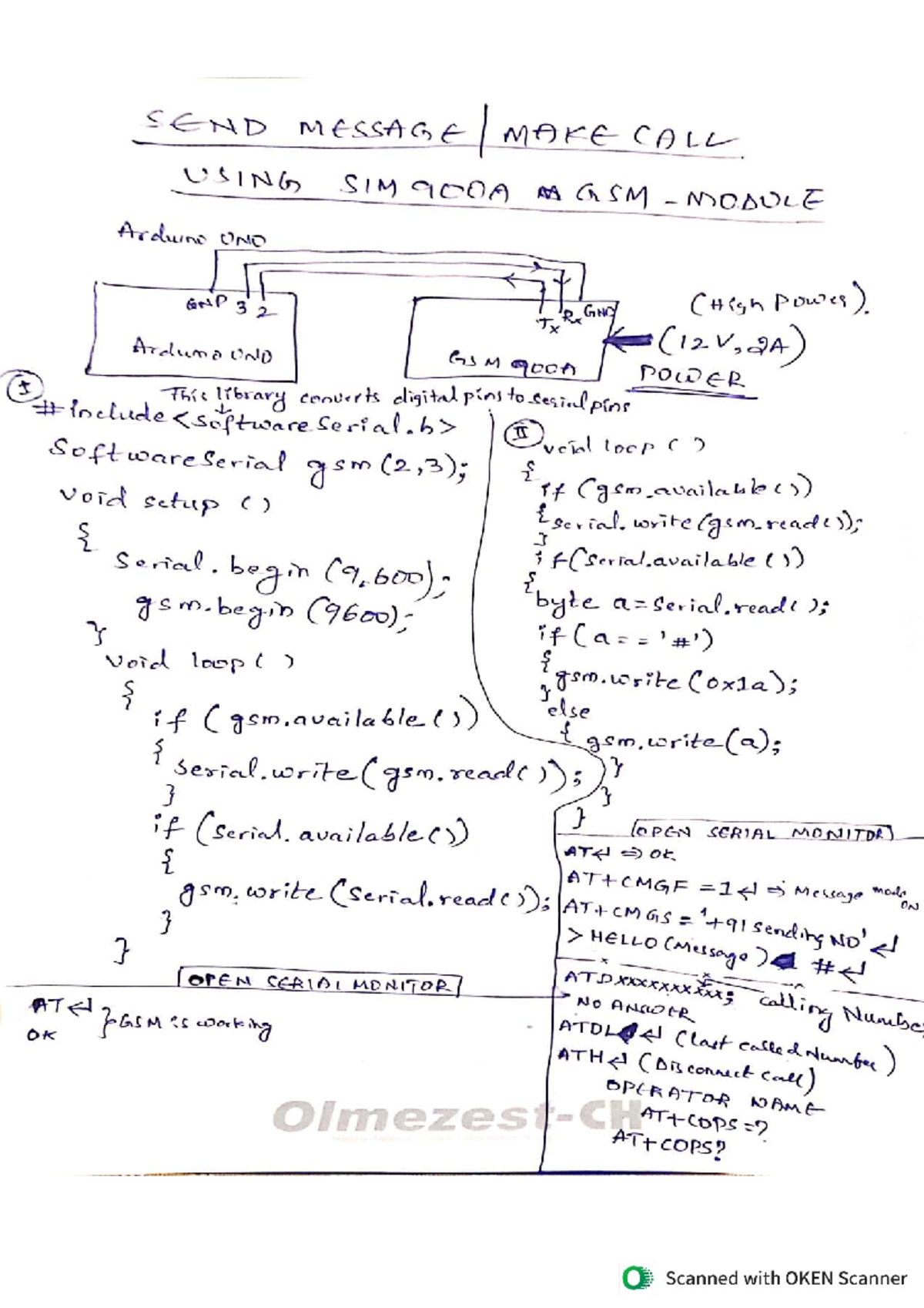 GSM 900A Module: Lecture Notes on Arduino UNO Integration - Studocu